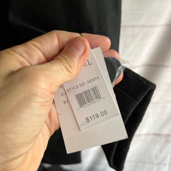 Maxxsel Double Breasted Wool Blend Black Peacoat XL NWT - Picture 4 of 9